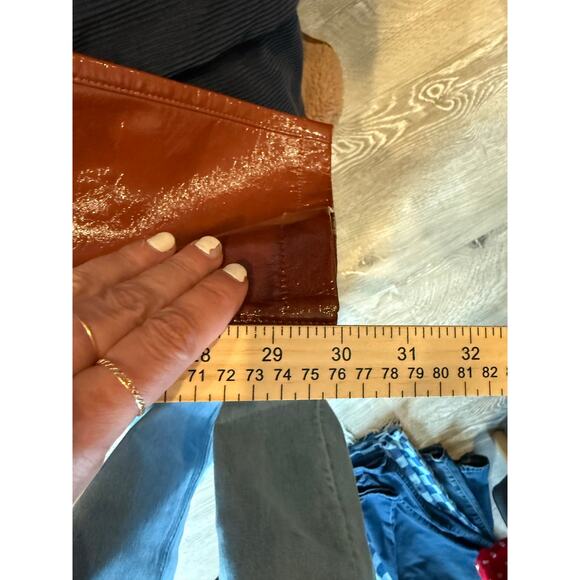 Abercrombie Leather Pants 90s Straight Let Ultra High Rise Curve Love Brown 30 - Picture 8 of 8